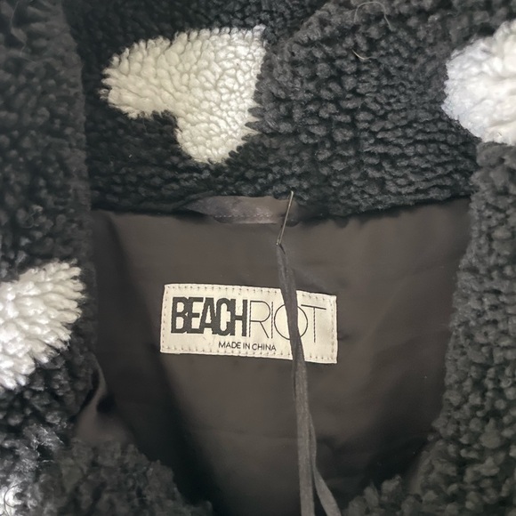 Beach Riot Devin Sherpa heart fuzzy crop jacket - Picture 9 of 16